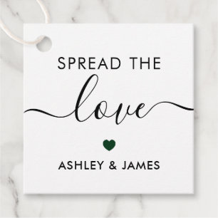 Étiquettes Cadeau Étalons Amour, Tag Mariage, Forest Green