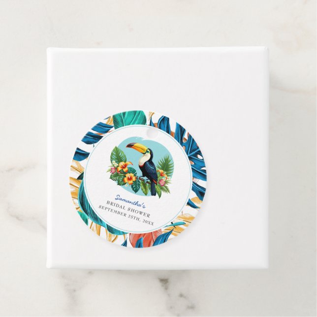 Étiquettes Cadeau Été de la Forêt Tropicale Humide pour la Douche de (En situation)