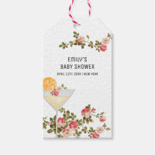 Étiquettes-cadeau Été Floral Brunch Bubbly Champagne Baby shower