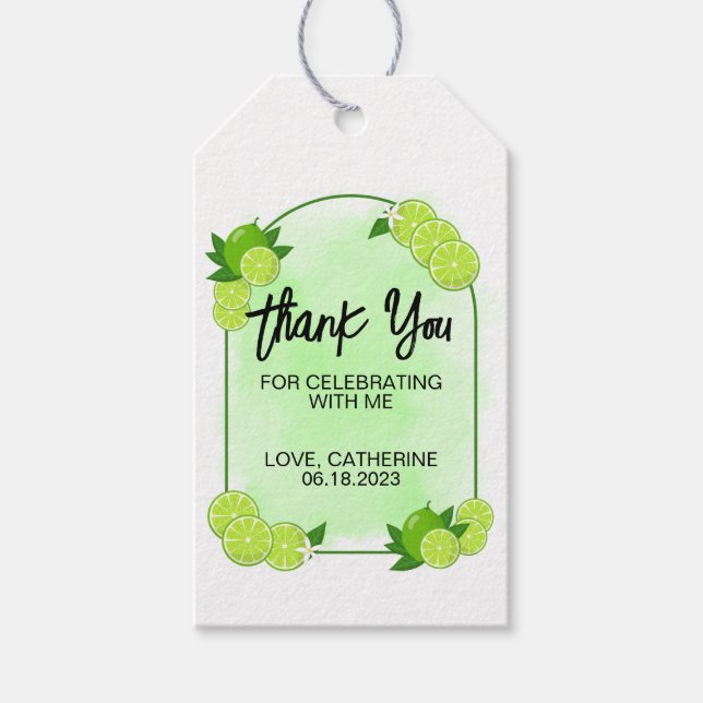 Étiquettes-cadeau Été Green Lime Citrus Gift Tag (Devant)