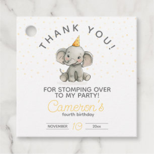 Étiquettes Cadeau Éteignez sur, mignon anniversaire de enfant élépha
