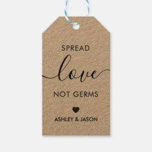 Étiquettes-cadeau Étendre l'amour non Germes Favoriser Tag, Mariage