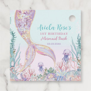 Étiquettes Cadeau Ethereal Mermaid Bash Sous La Piscine De Mer Anniv