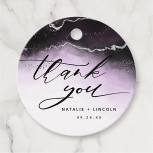 Étiquettes Cadeau Ethereal Mist Ombre Ultra Violet Moody Merci