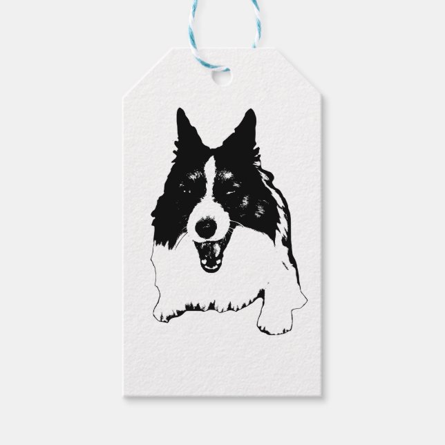 Étiquettes-cadeau Étincelle Corgi cravate (Devant)