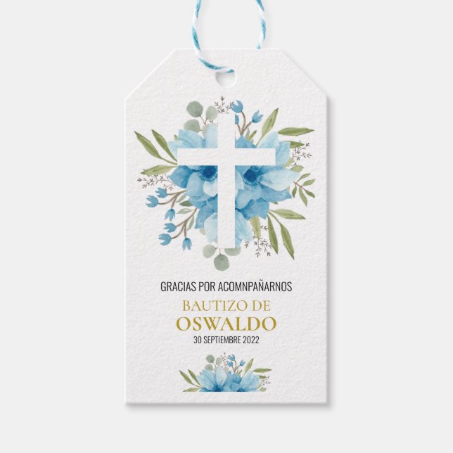 Étiquettes-cadeau Etiqueta de agradecimiento para bautizo (Devant)