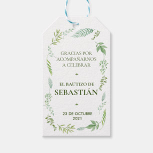 Étiquettes-cadeau Etiqueta de agradecimiento para bautizo