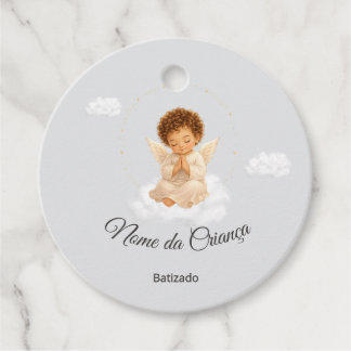 Étiquettes Cadeau Etiqueta para Lembrancinha de Batizado Anjinho