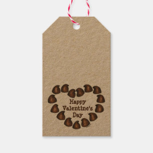 Étiquettes-cadeau Étiquette-cadeau de coeur au chocolat Heureuse Sai