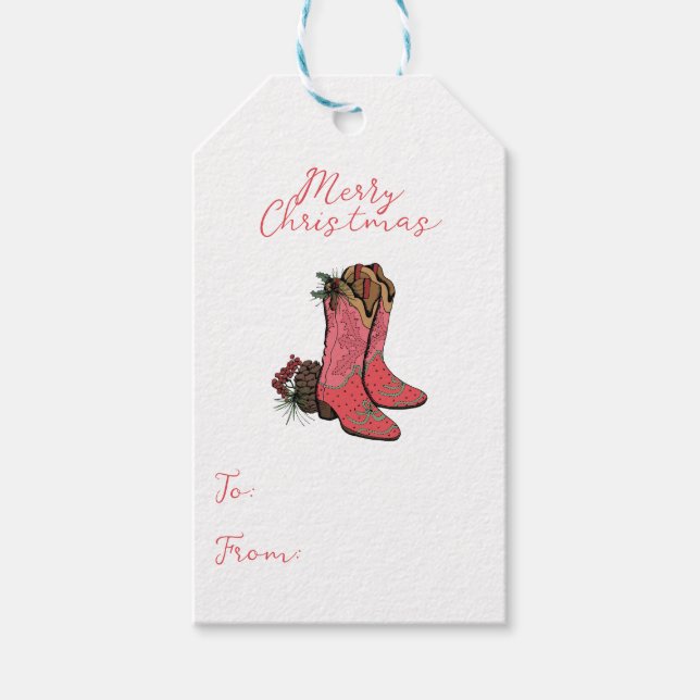 Étiquettes-cadeau Étiquette-cadeau de Noël à la fille de l'Ouest (Devant)