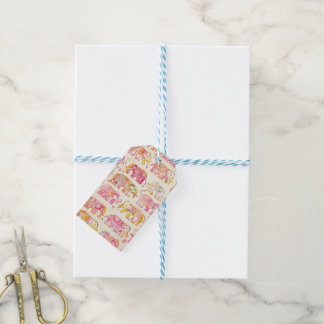 Étiquettes-cadeau Étiquette-cadeau éléphant en impression par bloc –