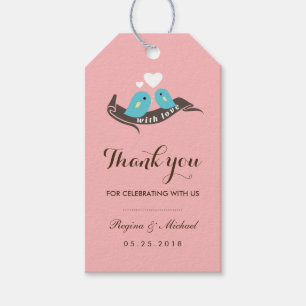 Étiquettes-cadeau Étiquette-cadeau Mariage de petit coeur rose