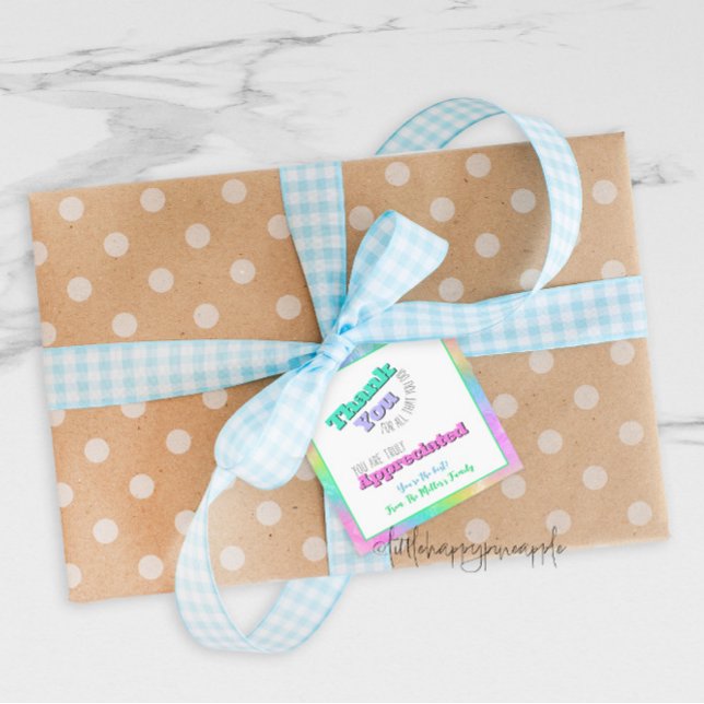 Étiquettes Cadeau Étiquette-cadeau Merci pour l'enseignant/le person (Créateur téléchargé)