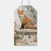 Étiquette-cadeau Renard d'hiver