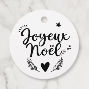 Étiquettes Cadeau Etiquette emballage - Joyeux Noël - N&B