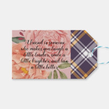 Étiquettes-cadeau. Un ami améliore la vie.