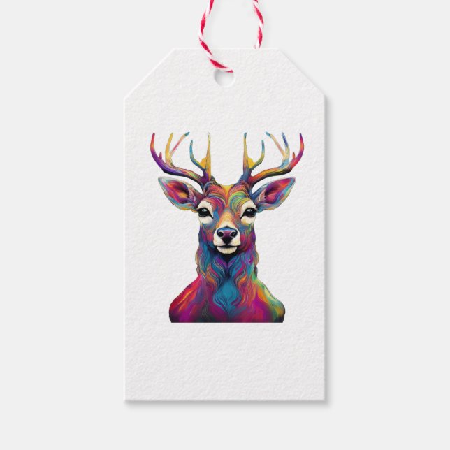 Étiquettes-cadeau Étiquettes-cadeaux - Le Cerf Coloré (Devant)