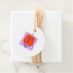 Étiquettes Cadeau Étoile contemporaine de David/Heart Round Faver Ta
