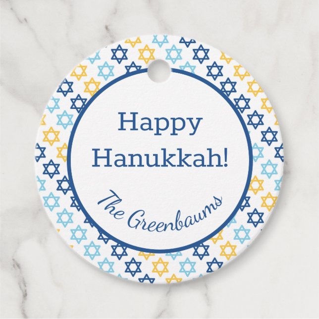 Étiquettes Cadeau Étoile de David Classic (Devant)