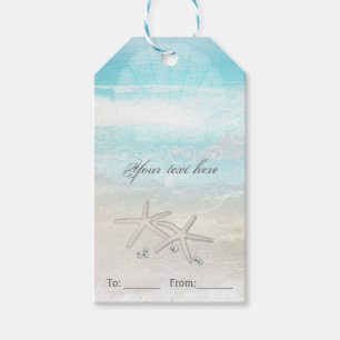 Étiquettes-cadeau Étoile de mer blanche de plage élégante pour cadea