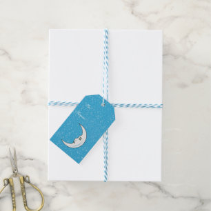 Étiquettes-cadeau Étoiles blanches en croissant vintages de blanc d