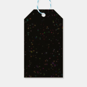 Étiquettes-cadeau Étoiles brillantes colorées dans le ciel nocturne