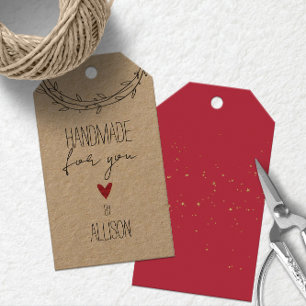 Étiquettes-cadeau Étoiles & Cœur Personnalisé 🎁 "Fabriqué à la main