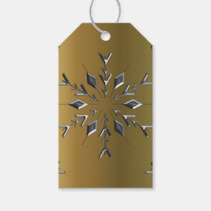 Étiquettes-cadeau Étoiles d'argent sur l'or