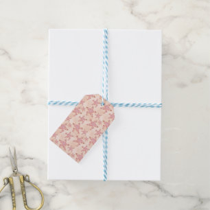 Étiquettes-cadeau Étoiles de mer et motif pastel rose corail