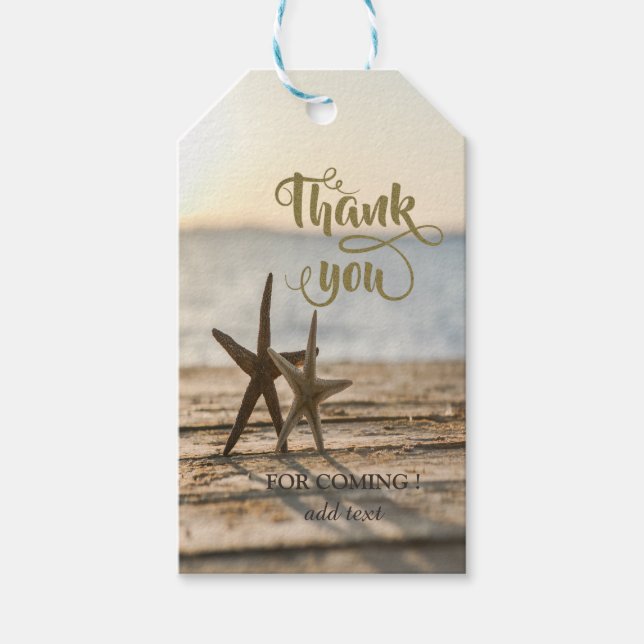 Étiquettes-cadeau Étoiles de mer Plage de sable  (Devant)