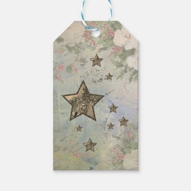 Étiquettes-cadeau Étoiles de Vintage (Devant)