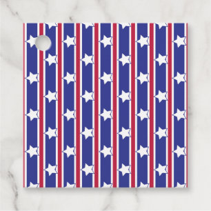 Étiquettes Cadeau Étoiles et rayures patriotiques amusantes et fanta