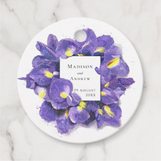 Étiquettes Cadeau Etonnant Purple Irises Aquarelle Floral Merci