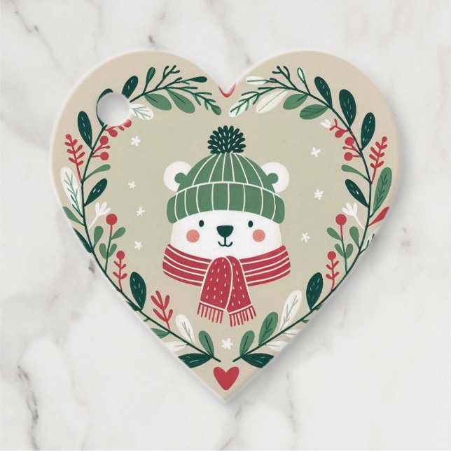 Étiquettes Cadeau Etquette cadeau “Coeur de Noel“ (Devant)