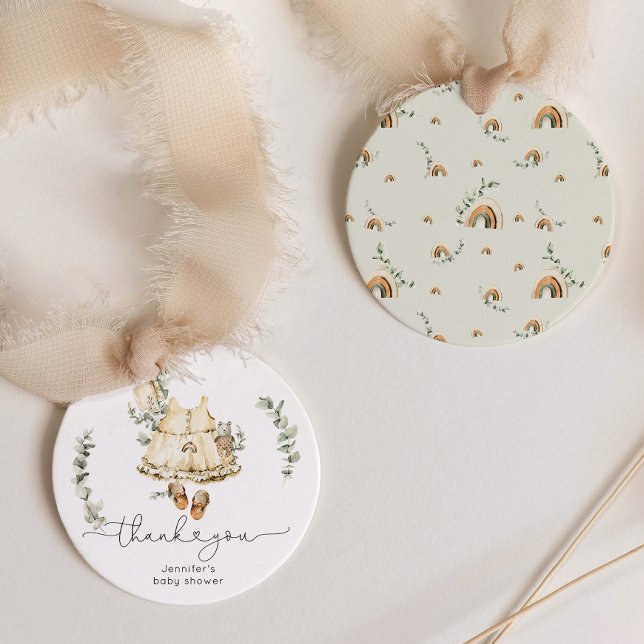 Étiquettes Cadeau Eucalyptus boho pépinière vêtements bébé fille dou (Créateur téléchargé)