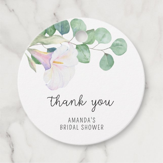 Étiquettes Cadeau Eucalyptus - calla - remerciement de baby shower (Devant)