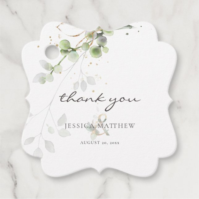 Étiquettes Cadeau Eucalyptus classique verdure (Devant)