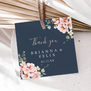 Étiquettes Cadeau Eucalyptus Garden Rose Mariage Floral