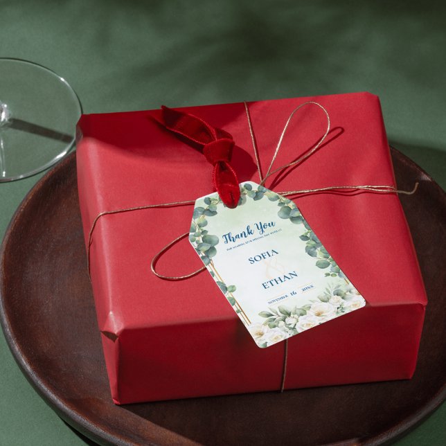 Étiquettes-cadeau Eucalyptus Green Botanical Wedding Favor Thank You (Eucalyptus Green Botanical Wedding Favor Thank You Gift Tags)