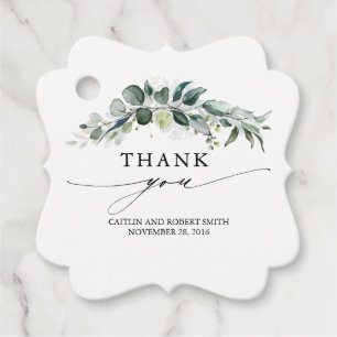 Étiquettes Cadeau Eucalyptus Merci Mariage de feuillage