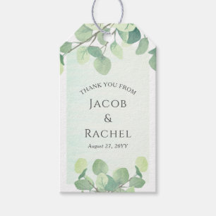 Étiquettes-cadeau Eucalyptus Verdure Aquarelle Mariage Merci