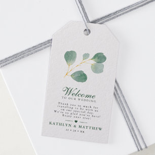 Étiquettes-cadeau Eucalyptus Verdure Moderne Elégant Mariage Bienven
