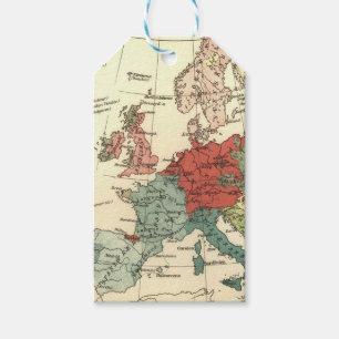 Étiquettes-cadeau Europe Carte Pays Antique Mondiale