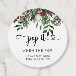 Étiquettes Cadeau Evergreen Pop it quand elle éclate shower pour béb