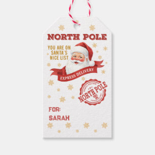 Étiquettes-cadeau Exprès Pôle Nord Noël De Santa Noël