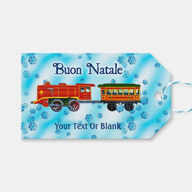 Étiquettes-cadeau Express de Noël - Buon Natale (Devant (Horizontal))