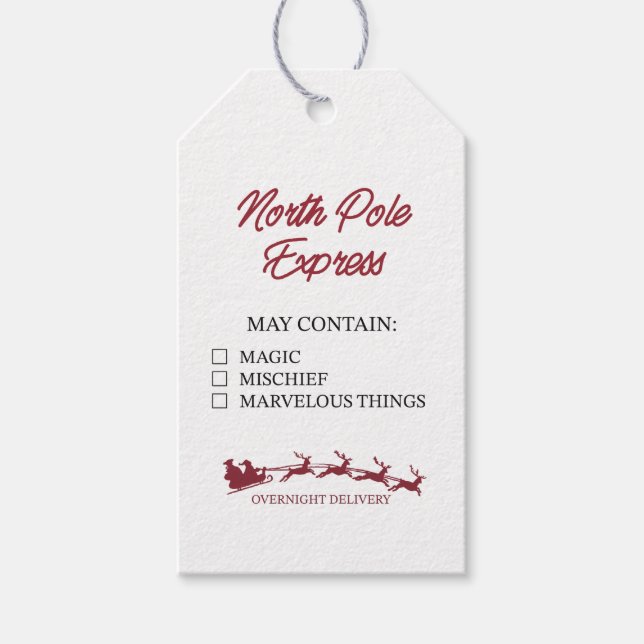 Étiquettes-cadeau Express du Pôle Nord (Devant)