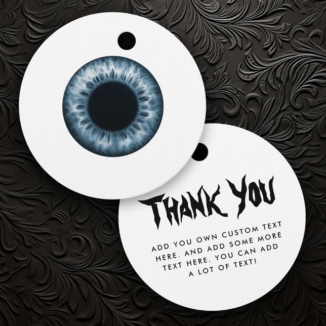 Étiquettes Cadeau Eyeball bleu iris Halloween merci (Eyeball blue iris Halloween thank you Favor Tags)