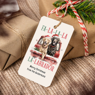 ÉTIQUETTES-CADEAU FA LA LABRADOR CHIEN NOËL FURRY