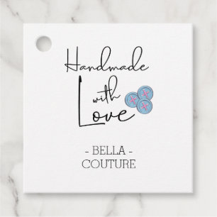 Étiquettes Cadeau Fabriqué à la main avec l'amour Bleu Bleu Bleu Ble